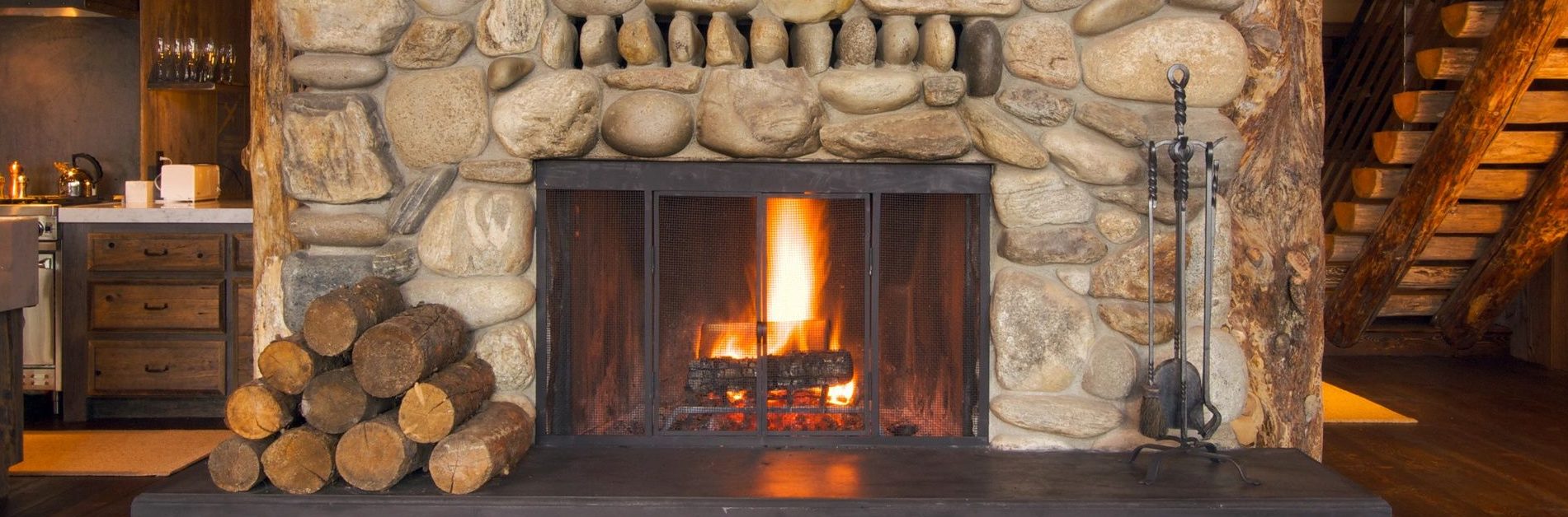 Stone Fireplace